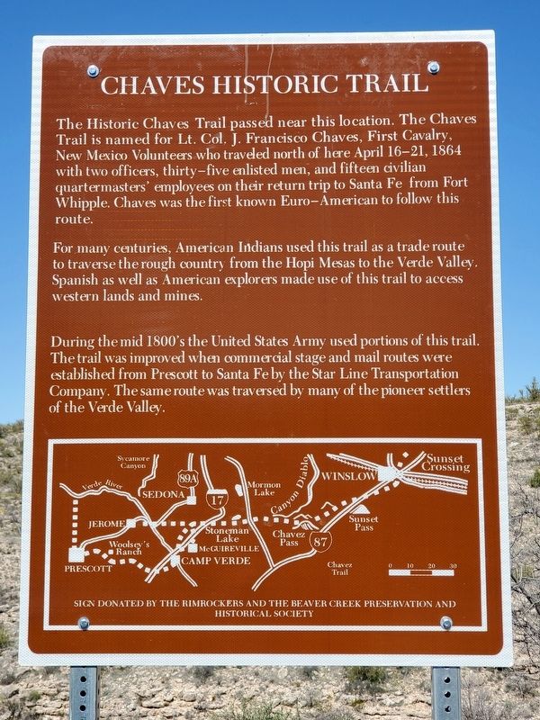 Chaves Historic Trail Marker image. Click for full size.