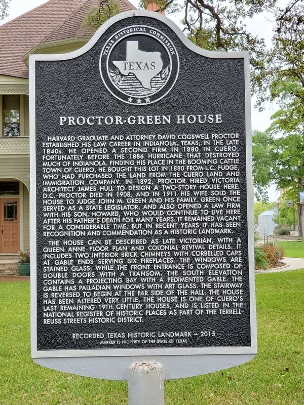 Proctor-Green House Marker image. Click for full size.