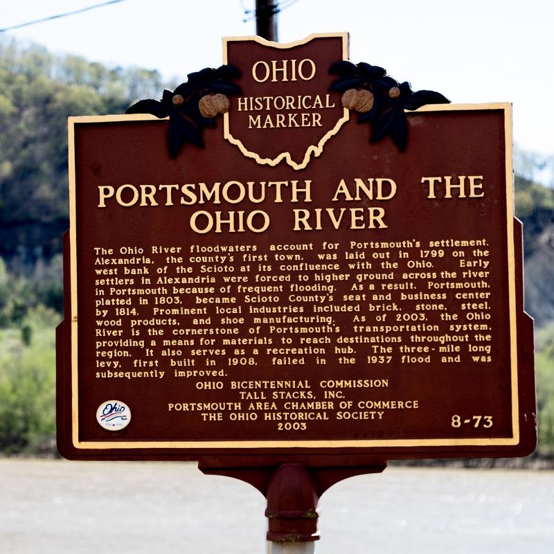 Portsmouth and the Ohio River Marker image. Click for full size.