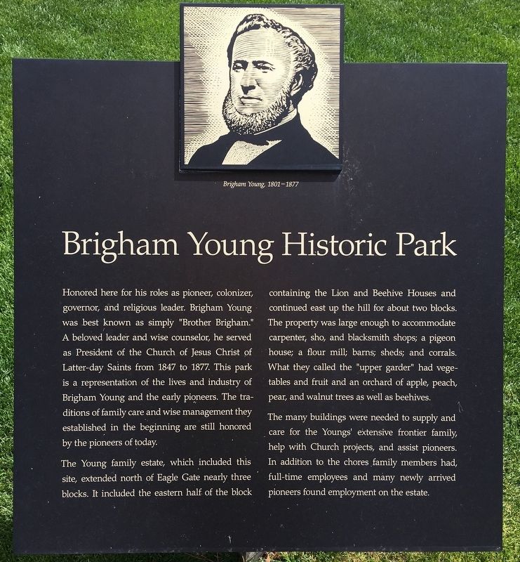 Brigham Young Historic Park Marker image. Click for full size.
