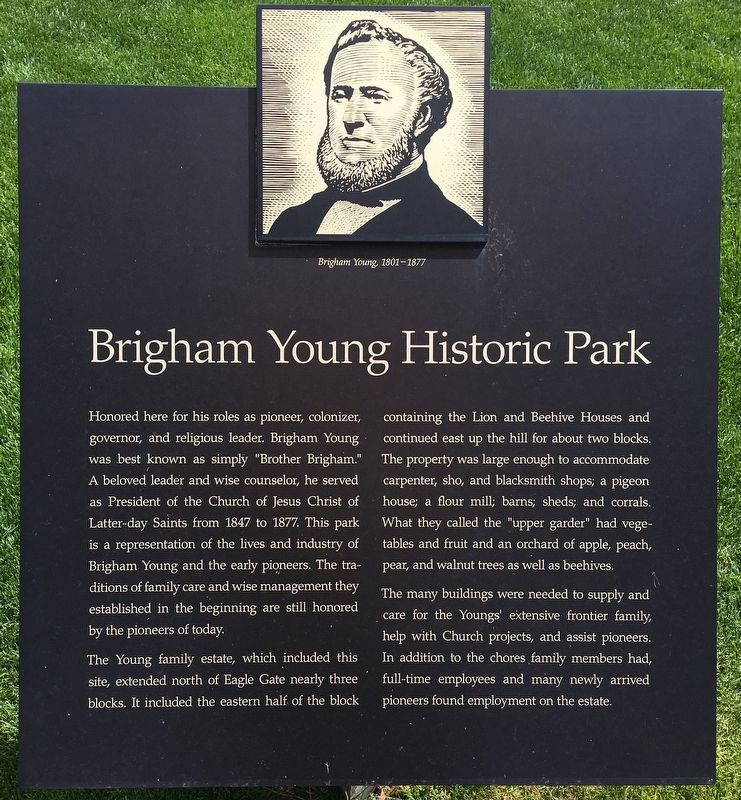 Brigham Young Historic Park Marker image. Click for full size.
