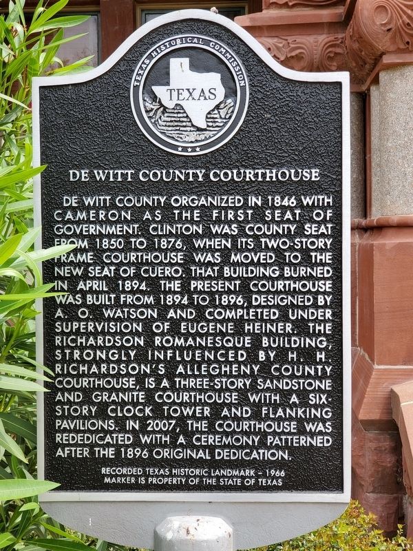 De Witt County Courthouse Marker image. Click for full size.