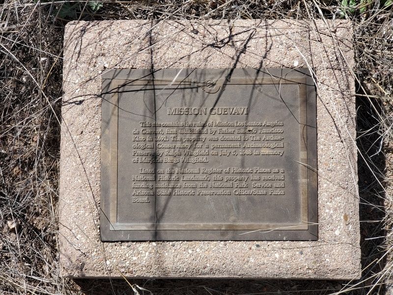 Mission Guevavi Marker. Click for full size. Mission Guevavi Marker image. Click for full size.