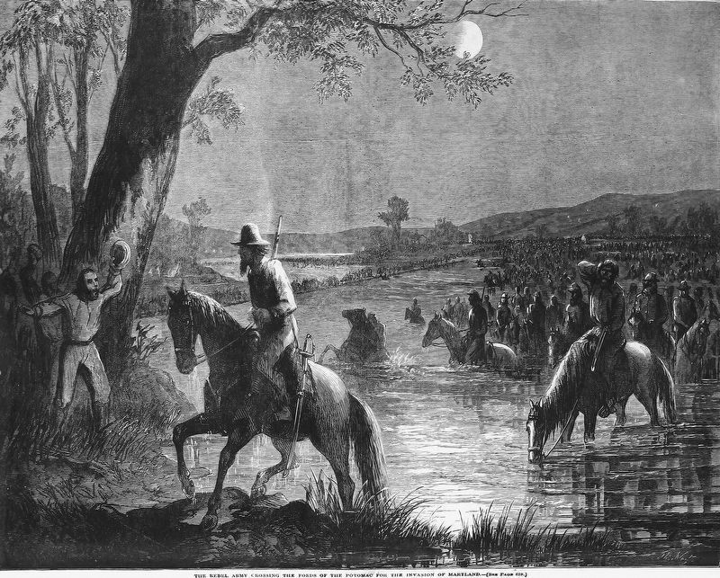 The Rebel Army Crossing the Fords of the Potomac for the Invasion of Maryland, 1862 image. Click for full size.