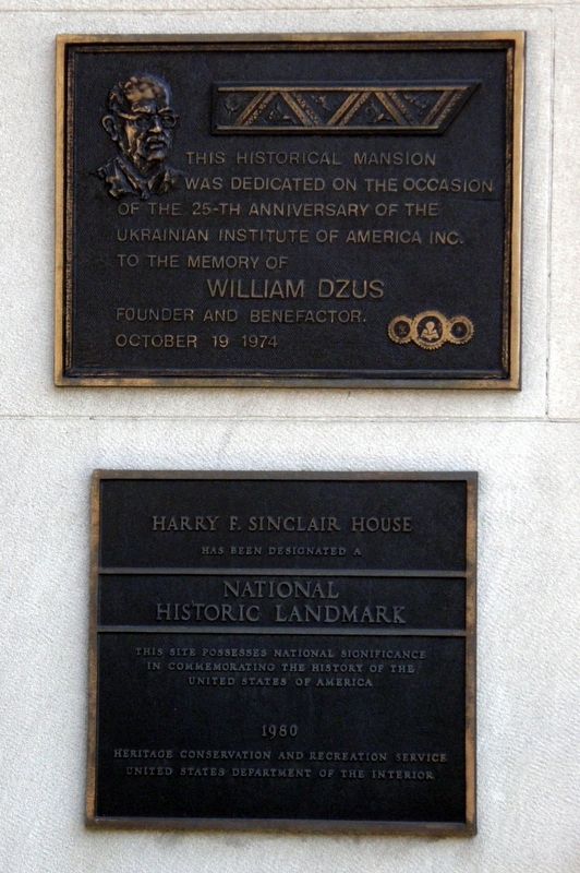 Harry F. Sinclair House and William Dzus Memorial markers image. Click for full size.
