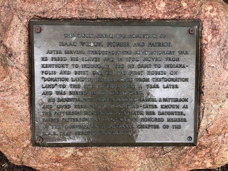 This Tablet Marks the Homestead of Isaac Wilson, Pioneer and Patriot. Marker image. Click for full size.