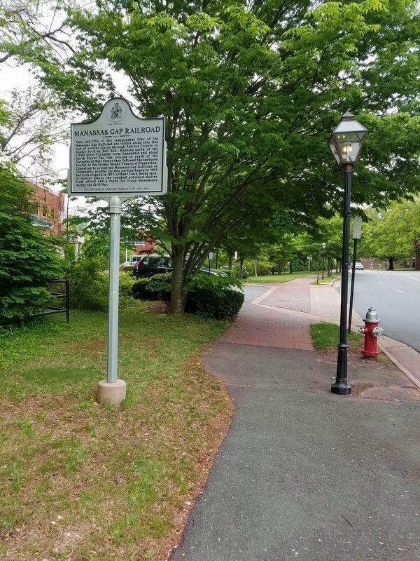 Manassas Gap Railroad Marker restored. Click for full size. Manassas Gap Railroad Marker restored image. Click for full size.