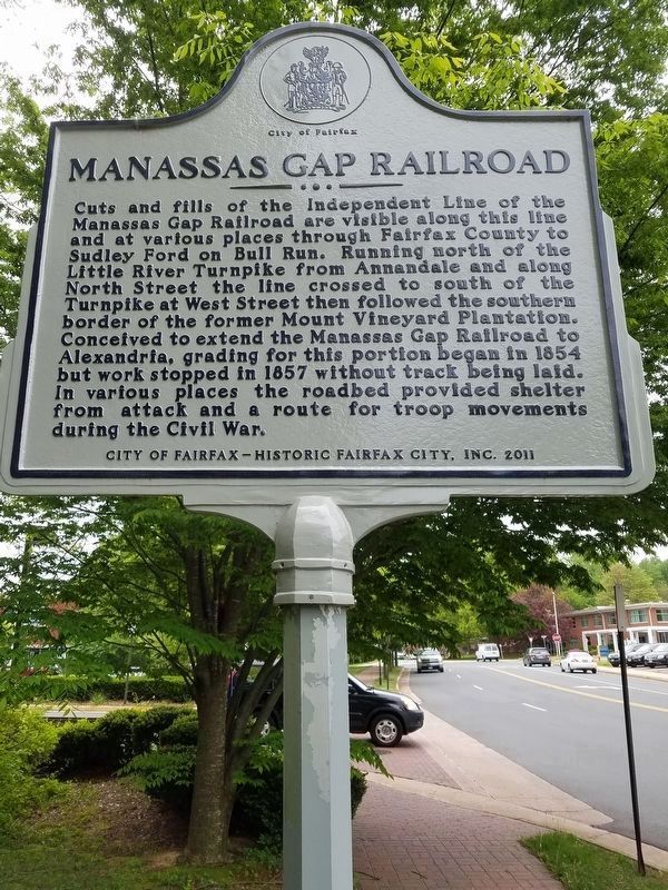 Manassas Gap Railroad Marker Restored image. Click for full size.