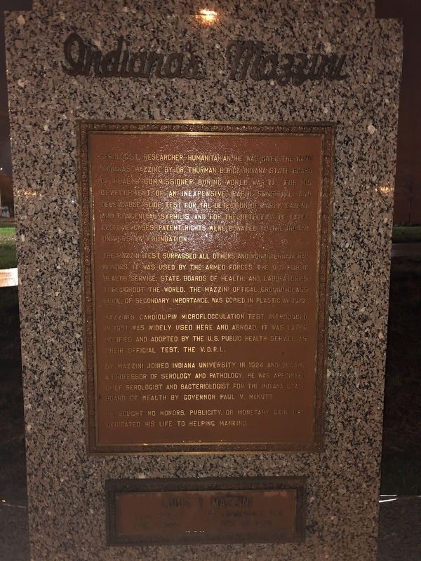 Indiana's Mazzini Marker. Click for full size. Indiana's Mazzini Marker image. Click for full size.