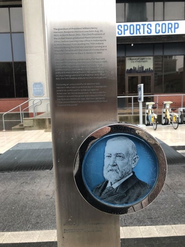President Benjamin Harrison Marker image. Click for full size.