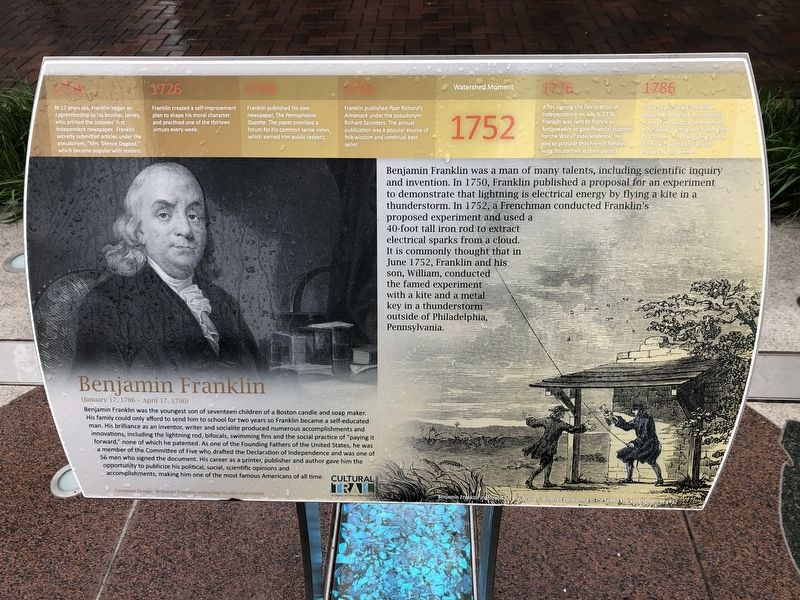 Benjamin Franklin Marker image. Click for full size.