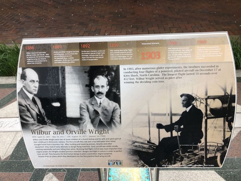 Wilbur and Orville Wright Marker image. Click for full size.