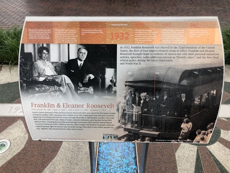 Franklin & Eleanor Roosevelt Marker image. Click for full size.