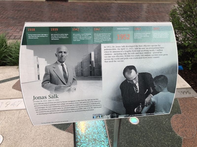 Jonas Salk Marker image. Click for full size.