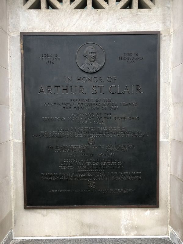 In Honor of Arthur St. Clair Marker image. Click for full size.