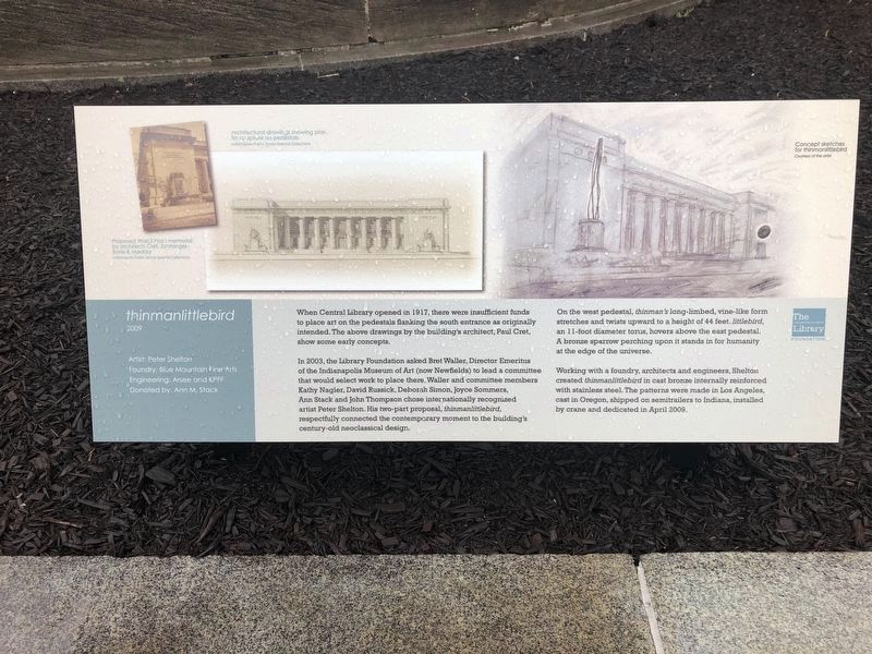 Nearby plaque describing <i>thinmanlittlebird</i> on the grounds of the library. Click for full size. Nearby plaque describing <i>thinmanlittlebird</i> on the grounds of the library image. Click for full size.
