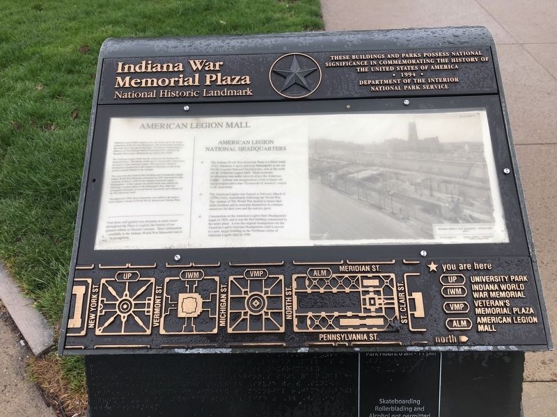 American Legion Mall Marker. Click for full size. American Legion Mall Marker image. Click for full size.