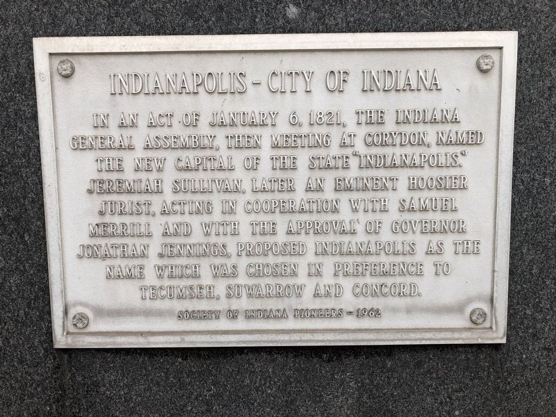 Indianapolis - City of Indiana Marker image. Click for full size.