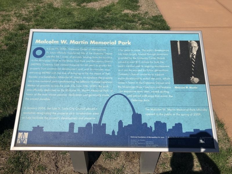 Malcolm W. Martin Memorial Park Marker image. Click for full size.