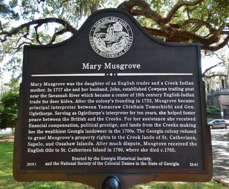 Mary Musgrove Marker image. Click for full size.