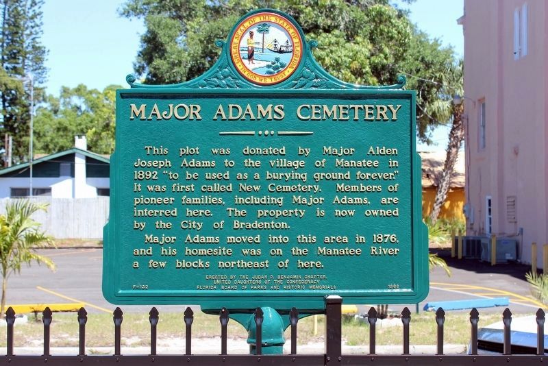 Restored Major Adams Cemetery Marker image. Click for full size.