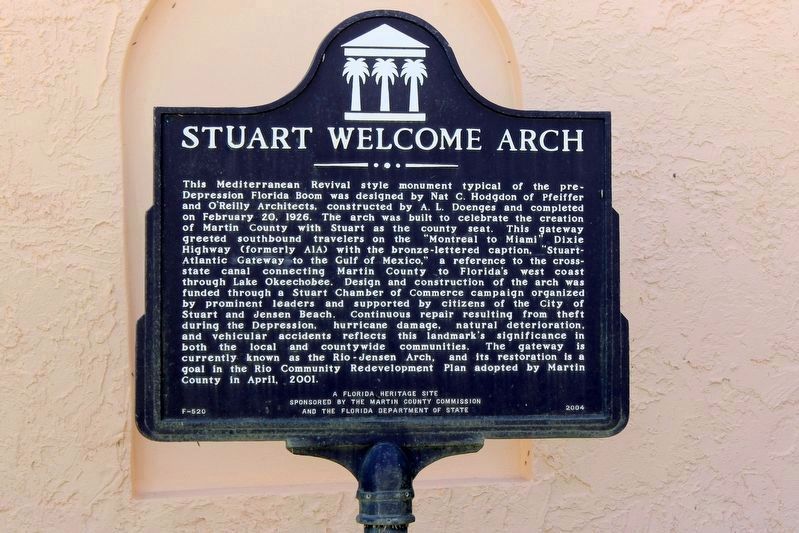 Stuart Welcome Arch Marker image. Click for full size.