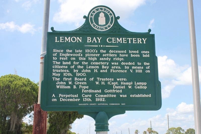 Lemon Bay Cemetery Marker image. Click for full size.