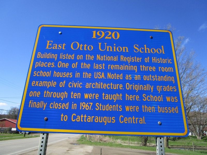 East Otto Union School Marker image. Click for full size.