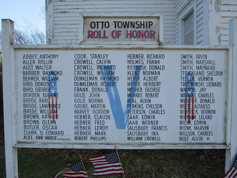 Left Panel Otto Township Roll Of Honor Memorial image. Click for full size.