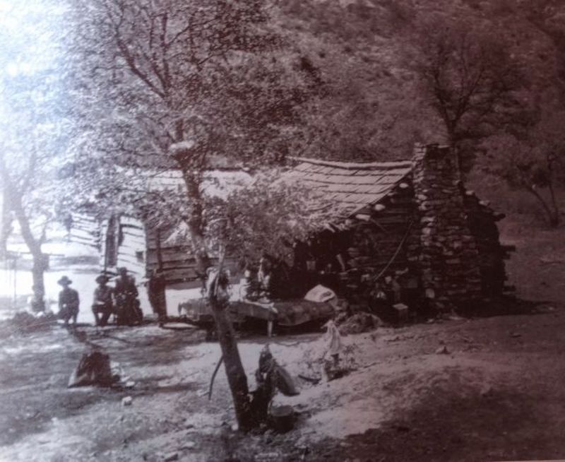J.J. Thompson's original cabins were built on the east side of Oak Creek image. Click for full size.
