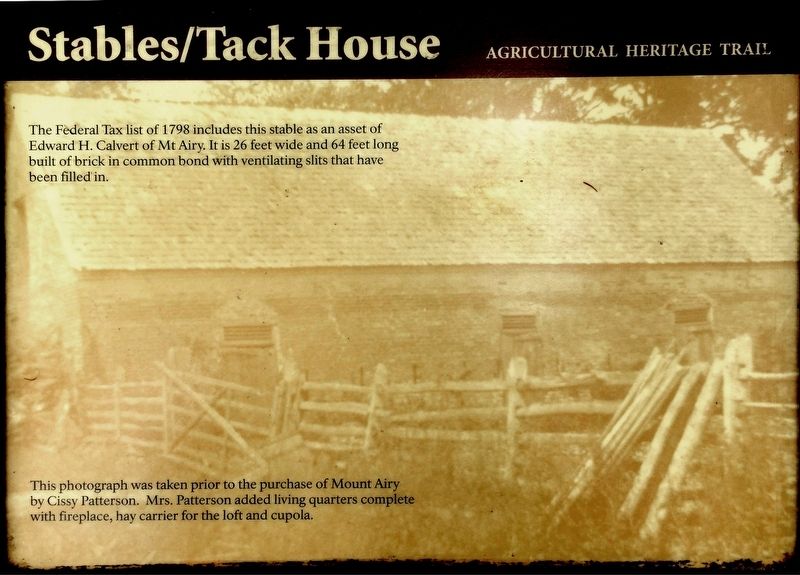 Stables/Tack House Marker. Click for full size. Stables/Tack House Marker image. Click for full size.