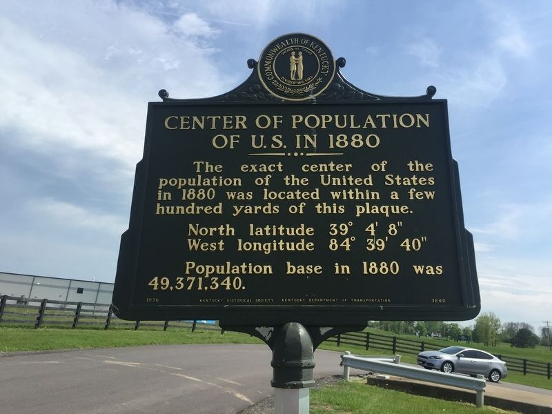 Center of Population of U.S. in 1880 Marker. Click for full size. Center of Population of U.S. in 1880 Marker image. Click for full size.