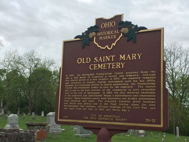 Old Saint Mary Cemetery Marker image. Click for full size.
