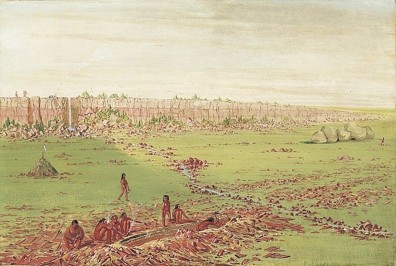 <i>Pipestone Quarry on the Coteau des Prairies</i>. Click for full size. <i>Pipestone Quarry on the Coteau des Prairies</i> image. Click for full size.
