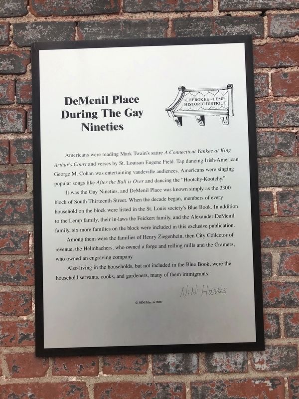 DeMenil Place During The Gay Nineties Marker image. Click for full size.