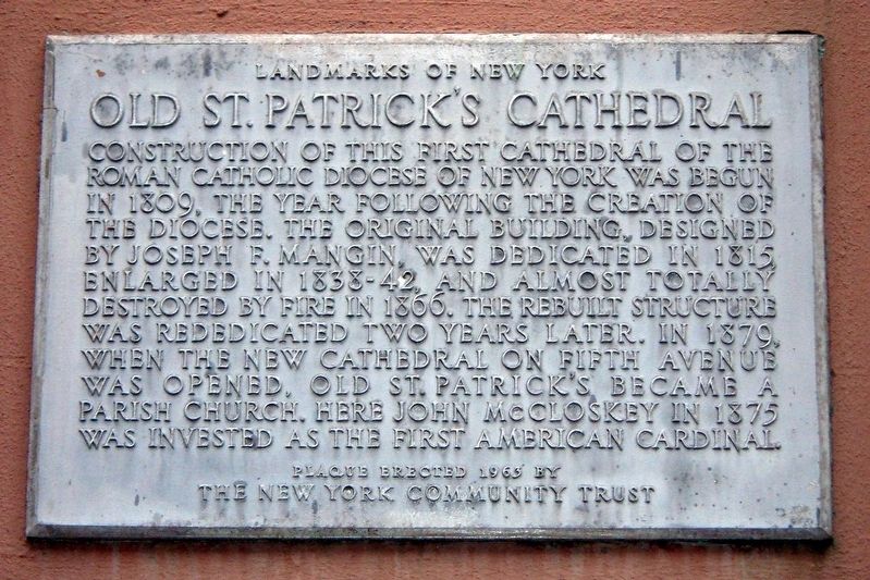 Old St. Patricks Cathedral Marker image. Click for full size.