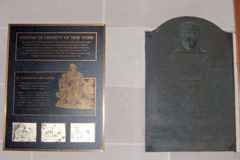 Sisters of Charity markers inside nearby Old St. Patrick's Cathedral. Click for full size. Sisters of Charity markers inside nearby Old St. Patrick's Cathedral image. Click for full size.