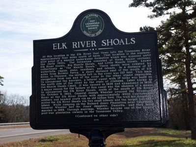 Elk River Shoals Marker image. Click for full size.