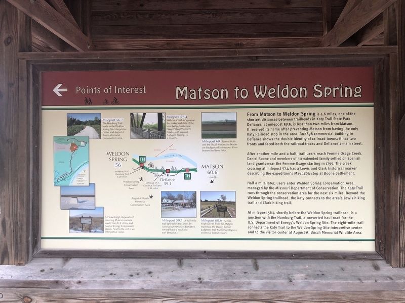 Matson to Weldon Spring Marker image. Click for full size.