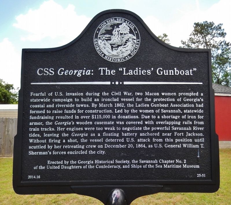 CSS <i>Georgia</i>: The "Ladies' Gunboat" Marker image. Click for full size.