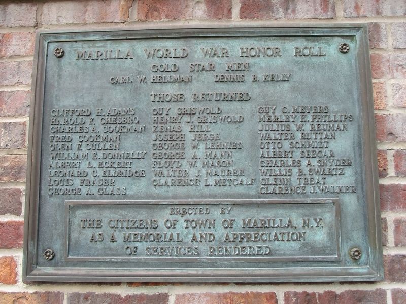 Marilla World War Honor Holl image. Click for full size.