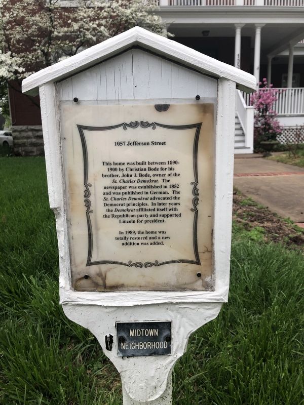 1057 Jefferson Street Marker image. Click for full size.