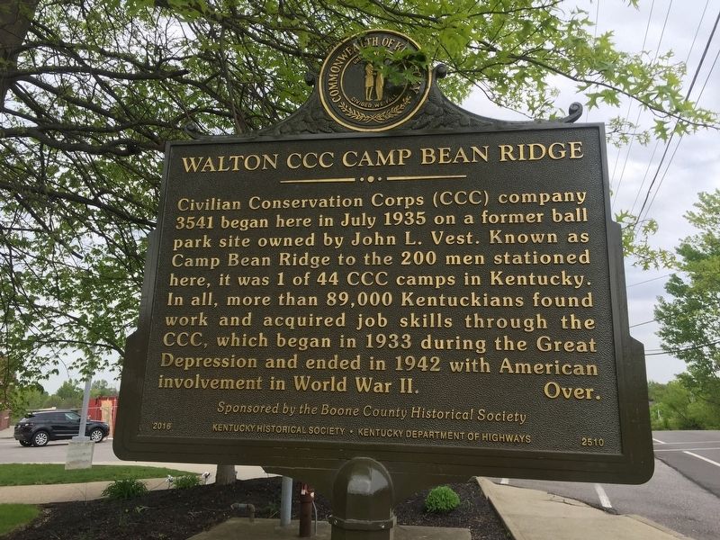 Walton CCC Camp Bean Ridge Marker image. Click for full size.