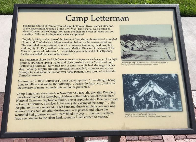 Camp Letterman Marker image. Click for full size.