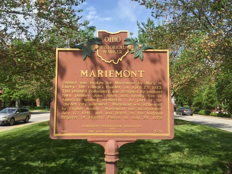 Mariemont Marker image. Click for full size.