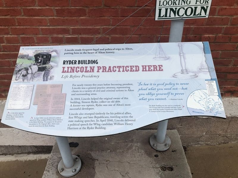 Lincoln Practiced Here Marker. Click for full size. Lincoln Practiced Here Marker image. Click for full size.