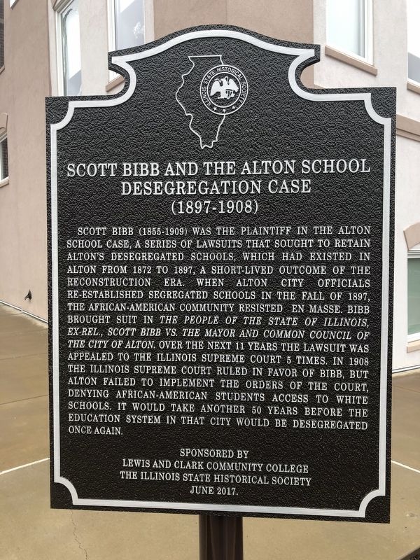 Scott Bibb and the Alton School Desegregation Case Marker image. Click for full size.