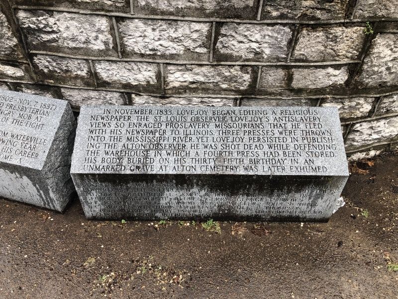 Elijah Parish Lovejoy Marker. Click for full size. Elijah Parish Lovejoy Marker image. Click for full size.