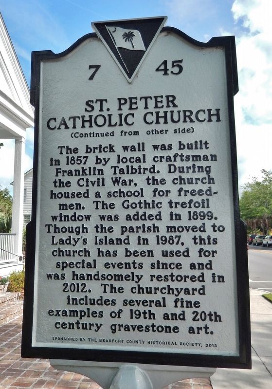St. Peter Catholic Church Marker<br>(<i>side 2 • faces south • church on left</i>) image. Click for full size.