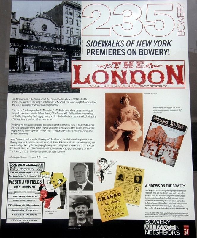 <i>Sidewalks Of New York</i> Premieres On Bowery! Marker image. Click for full size.